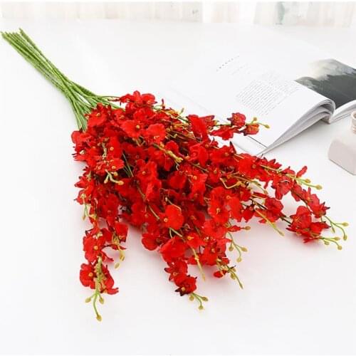 5-Branch Artificial Flower Realistic Dancing Lady Orchid Silk Cloth Flower DIY Lifelike Artificial Plants Fake Flower Decoration