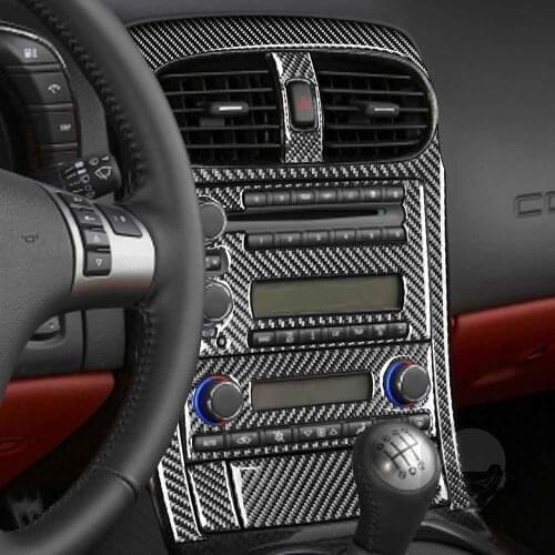 Carbon CD & AM FM Radio & AC Switch & Storage Box & Air Outlet Sticker For Corvette C6 2005-2007
