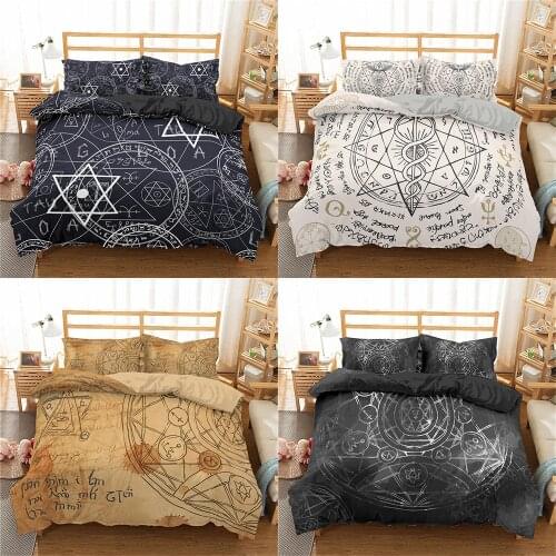 Alchemy Symbol 3D Print Bedding Sets Twin Full/ Queen King Size Duvet Cover Sets Pillowcase Bed Linen 2/3pcs Bed Set Bedclothes
