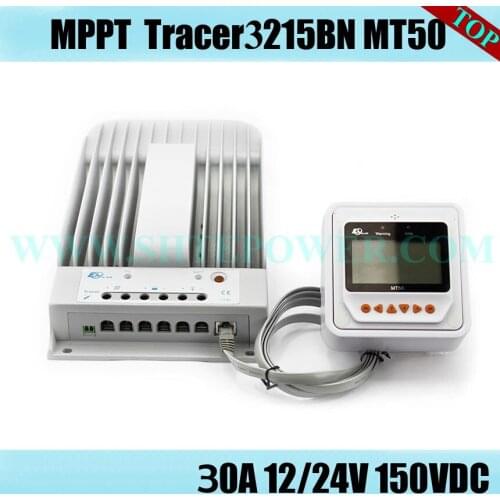 Charge controller mppt solar 30amp 12v 24v auto max pv 150v input with MT50 LCD meter