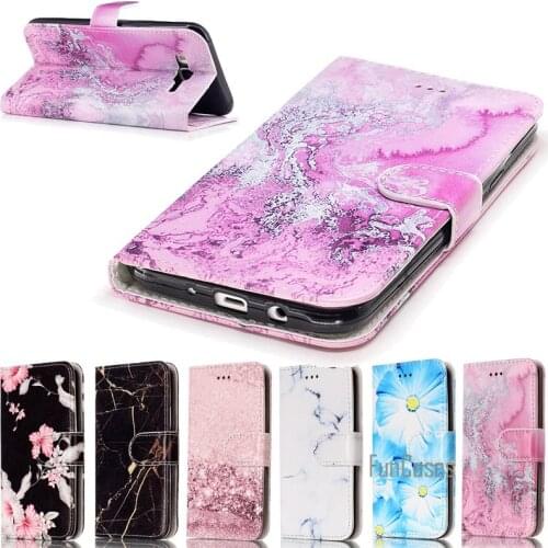 Leather Wallet Cover For Samsung Galaxy J7 2016 2015 J710F J710FN J700F J700M Case Marble Rock Cases Etui Capinha Coque Fundas