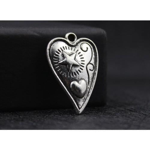 Hot Sale Alloy Heart and Star Charms for DIY Jewelry Bracelet and Necklace 30 pcs/lot ZA1446
