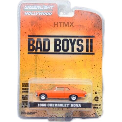 GREENLIGHT 1:64 BAD BOYS II (2003) 1968 CHEVROLET Nova Collect die casting alloy trolley model
