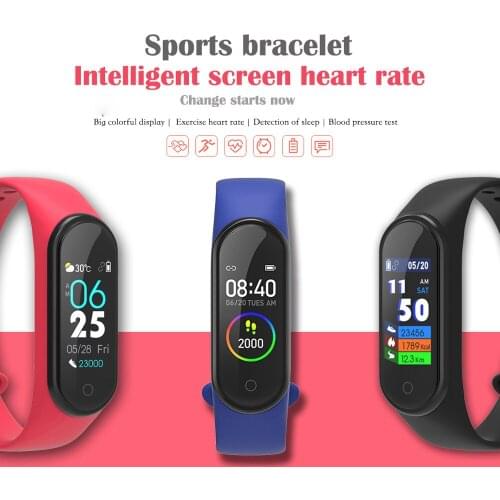 Fashion M4 smart bracelet fitness tracker watch exercise bracelet heart rate blood pressure smart bracelet monitor health bracel
