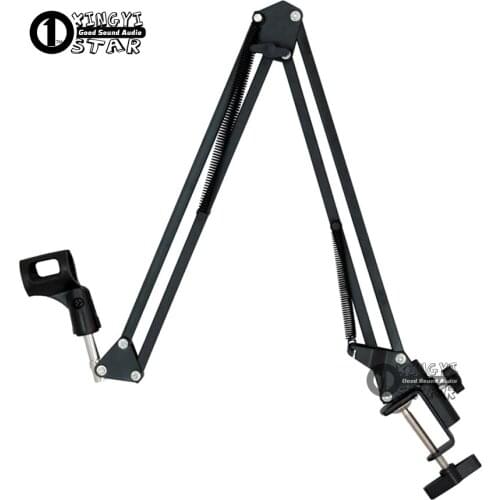 Desktop Scissor Arm Stand Boom Mic Clip Suspension Fits For Audio Technica Microphone Spider Shock Mount Wind Screen Pop Filter