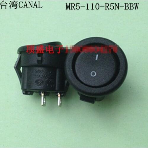 Original new 100% import circular hole with 15MM feet rocker switch MR5-110-R5N-BBW UL certification