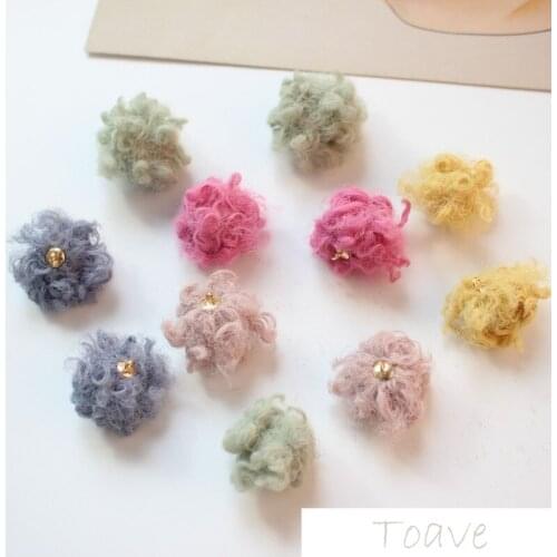 Autumn and winter wool-like roll cloth buckle pendant diy earring material accessories