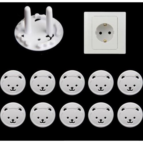 10pcs Baby Safety EU Plastic Electric Socket Outlet Plug Protection Security Two Phase Safe Child Kids Sockets Lock Cover