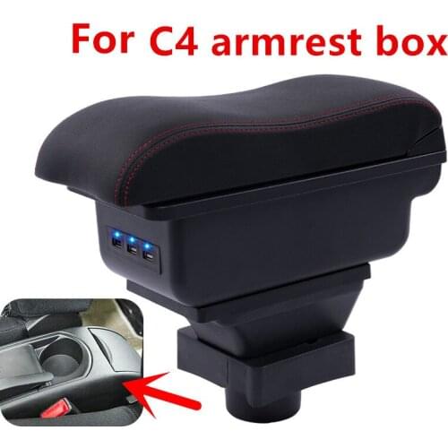 For Citroen C4 armrest box central Store content box Citroen armrest box products interior decoration Storage Center Console
