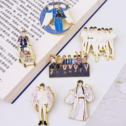 Pop Group Teens in Times TNT Character Cartoon Metal Brooch Badge Jiaqi MA Yaxuan Song Bag Accessories Clothes Decoration G42