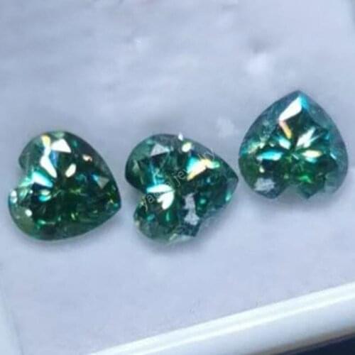 Sale Dark Green Color Lab Synthetic Diamonds Heart Shape Cut Loose Moissanites Stone For DIY Certificate GRA