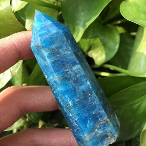 Rare natural blue apatite crystal point natural crystal reiki healing 70-80MM