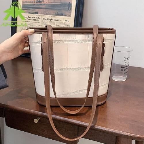 Luxury Stone Pattern Ladies Handbag High Quality Pu Leather Women Shoulder Bags New Fashion High Capacity Messenger Bucket Bag