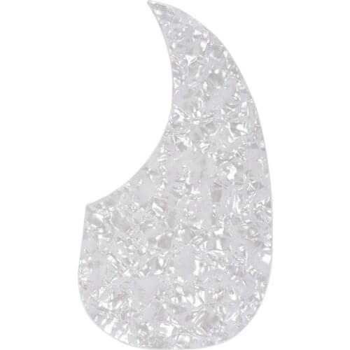 Musiclily Self Adhesive Teardrop Acoustic Guitar Pickguard for Martin D28 Style Guitar, White Pearl