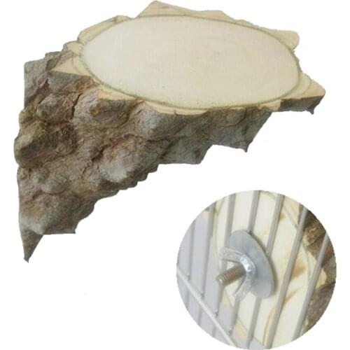 Chinchilla squirrel pricklywood wooden pier right angle log pier jumping platform springboard parrot station board pet supplies