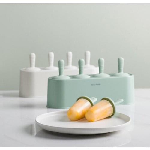 4 Cell Big Size Silicone Ice Cream Mold DIY Homemade Popsicle Molds Freezer Juice Ice Cube Tray Maker Mould Kitchen Dessert Tool