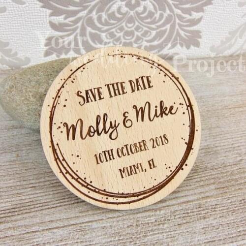 Sparkle Save the Date, Wood Save the Dates, Wedding Invitation, Wedding Favors, Rustic Save the Date, Wooden Magnet
