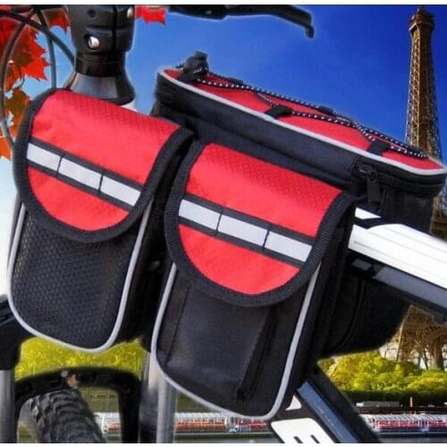 Sports Bike Top Tube Bag Waterproof Shockproof Wear-resistant Bicycle Cycling 4 In 1 Riding Saddle Bag