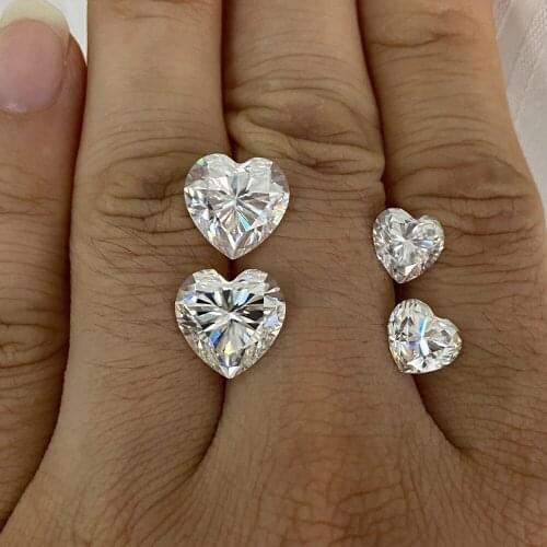 VVS Moissanite 11*11MM Heart Gemstone Color Play or Fire Lab Created Loose Diamond Clear Bright