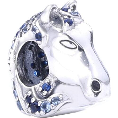 Ajax 925 Sterling Silver Beads Frost Pony NOK Fit Charm Bracelet For Women