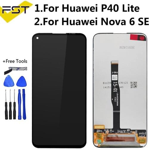 6.4''For Huawei P40 Lite / Nova 6 SE JNY-L21 JNY-TL10 LCD Display +Touch Screen Digitizer Assembly Spare Parts+Tools