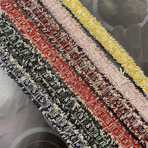2CM 10yards Fashion Frayed Fragrant style velvet webbing ribbon with Sequins for gaments,hats,pins. sewing accessories
