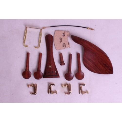 4/4 violin parts rose wood,tuner peg chinrest tailpiece tail gut endpin
