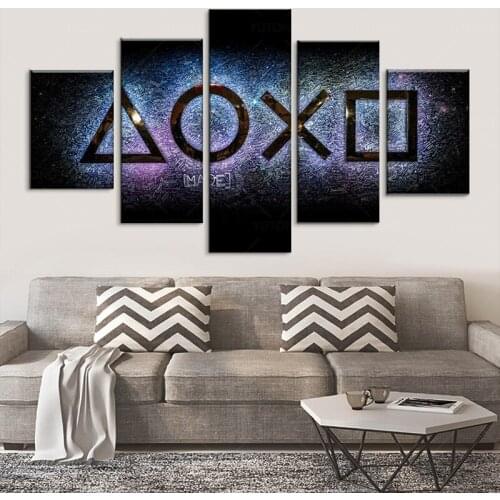 Canvas Prints 5 Pieces Modern Artwork Playstation Console Gaming Arena Photo On Wall Art Artwork Living Room Home Decorations Wa