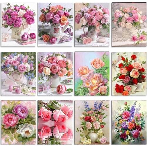5D Diy Diamond Painting Flower Diamond Embroidery Roses Full Drill Square Picture Of Rhinestone Diamond Mosaic Flower Gift Rp228