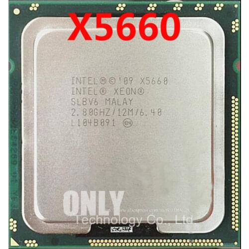 Free shipping intle X5660 2.8GHz Six Core Socket LGA 1366 12MB Cache 95W CPU