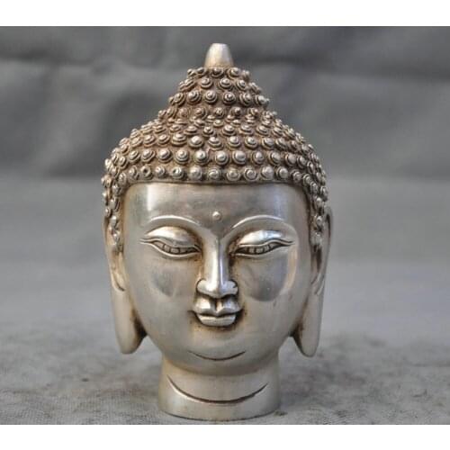 Decoration bronze factory outlets Tibet Silver Tibet Silver Tibetan Buddhism statue of Shakya Muni Buddha head