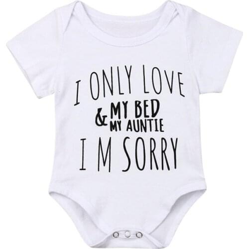 Kid Newborn Clothes Baby Girl Boy clothes LOVE MY AUNTIE Bodysuit Sunsuit Outfits One Pieces