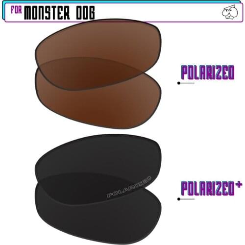 EZReplace Polarized Replacement Lenses for - Oakley Monster Dog Sunglasses - Black P Plus-Brown P