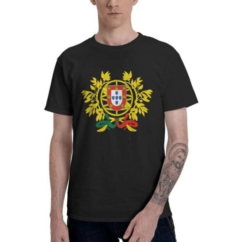 Coat Of Arms Of Portugal T Shirts Men Short Sleeve 100% Cotton T-shirts Flag Of Portuguese Tee Streetwear Tshirt Top Gift