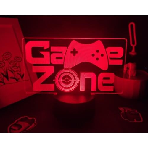 Game Zone Gamepad Neon Lamps 3D Led RGB Illusion Night Lights Birthday Cool Gifts For Friends Bed Room Table Colorful Decoration