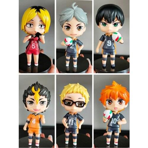 6 Pcs/Set Anime Figurine Haikyuu Hinata Shoyo Tobio Kageyama Sugawara Koushi Action Figure Cartoon Character Model Toys Doll