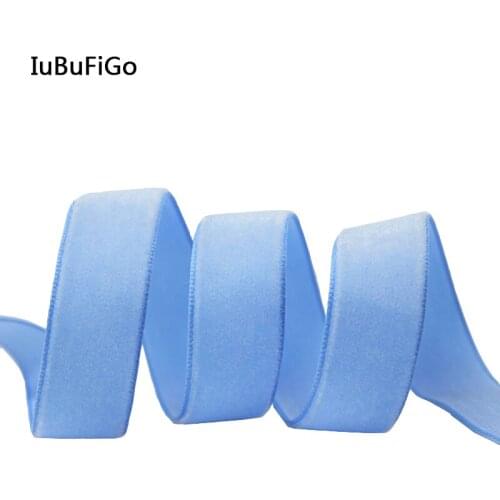 [IuBuFiGo] 3/4"(19mm) Plain Solid Velvet Ribbon Handmade Ribbons 25yard/roll