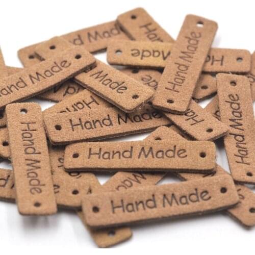 KALASO 20Pcs Handmade Labels Tags Clothes Garment Light Coffee Labels Hand Made Handicrafts DIY Craft Sewing Supplies Accessorie