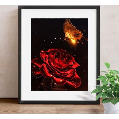 Full Square Diamond Mosaic Flower And Butterfly 5D DIY Diamond Painting Embroidery Rhinestones Decor Home Art Crafts