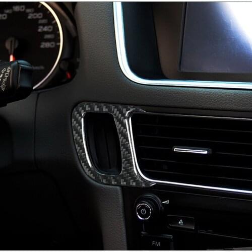 Carbon Fiber Center Console Outlet Key Handle Decoration Trims Interior Stickers For Audi Q5 2009-2017