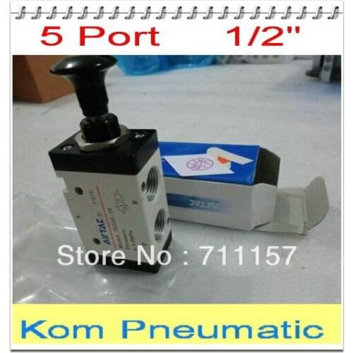 Kom Pneumatic Manual Solenoid Valve 1/2" BSP 5 Way Hand Operated Valves Push-pull Valve 4R410-15