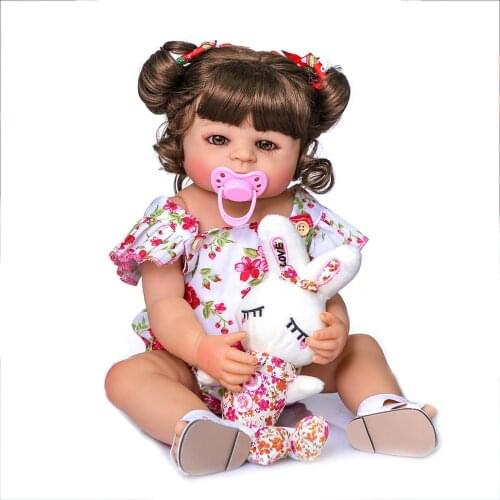 Bebes doll New style, full body silicone, simulation rebirth doll, silicone Reborn Doll 58cm, girls holiday gift, lovely doll