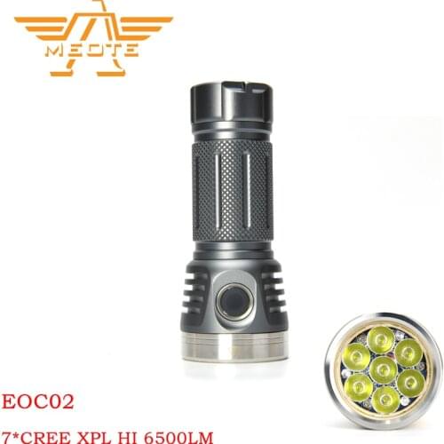 MEOTE EOC02 7*CREE XPL HI 6500LM USB Type C Rechargeable 21700 18650 26650 LED Flashlight Lantern For EDC Self Defense Camping