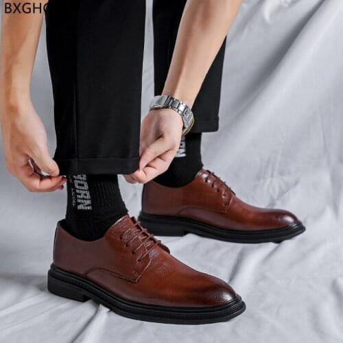 Black Oxford Shoes for Men 2021 Brown Mens Wedding Dress Shoes Designer Leather Shoes Men Formal Chaussure Homme Zapatos Hombre