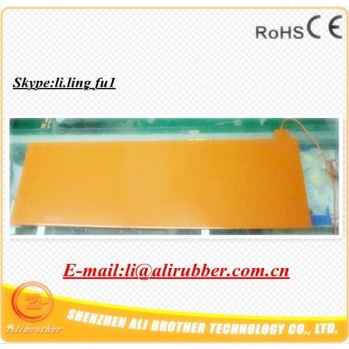 Silicone Rubber Heater 230v 1800w 15"*77"(381*1955.8*1.5mm) 1000mm lead wire come out from short side