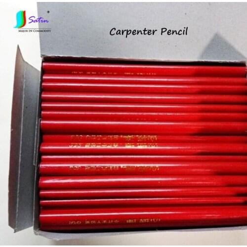 Wholesale Carpenter Worker Tool Pencil,Home Diy Cut Wood Mark Tool Red/black Core Pencil 50pcs S0636L