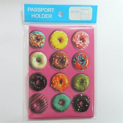 Doughnut Passport Holder For Girls, 3D Design PU Leather Passport Cover For ID Card Holder, Size:14*10CM