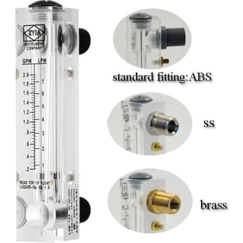 Flow Meter LZM-15Z Liquid Rotameter Plastic PVC Air Flow Meter Gas Float Flowmeter Water Without Valve for Liquid compressed air