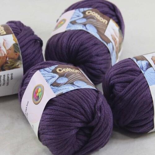 Sale 4 Ball x 50g Super Soft Pure Cotton Chunky Shawl Hand Knitting Womens Yarn Indigo 422-27-4