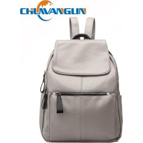 Chuwanglin Genuine Leather backpack women Fashion Ladies Travel Bag Preppy Style Schoolbags For Girl Laptop Knapsack A80602